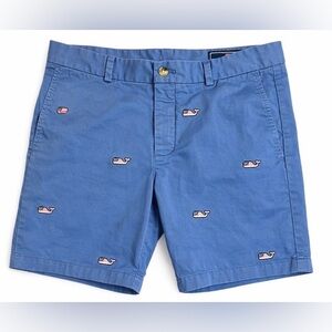 Vineyard Vines Blue Embroidered Whale Chino Shorts